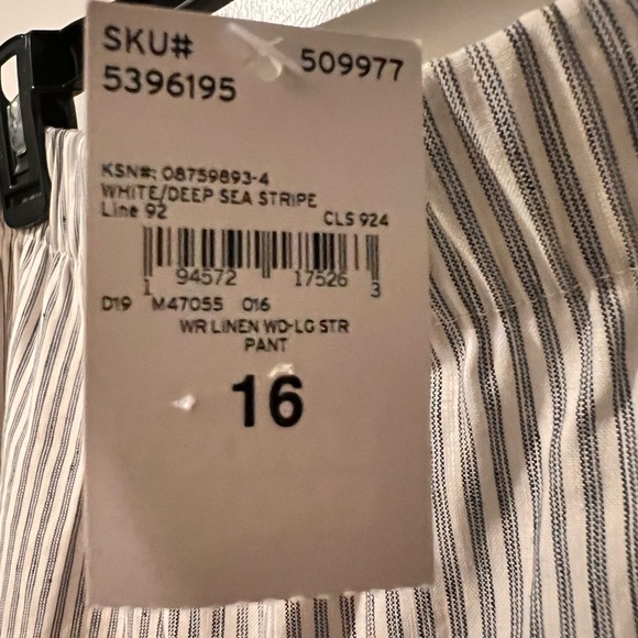 LANDS END High-Waist Striped Linen Pants - Picture 3 of 6